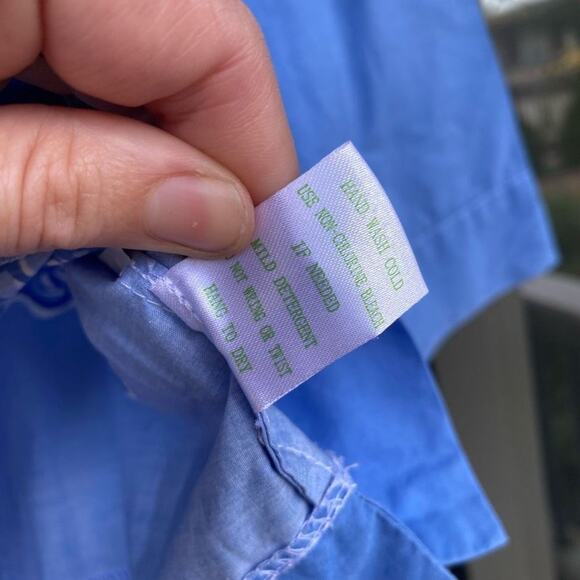 Lilly Pulitzer Blue White Tunic Blouse Vibrant Shell Turtle Print, Sz Small - Picture 3 of 8